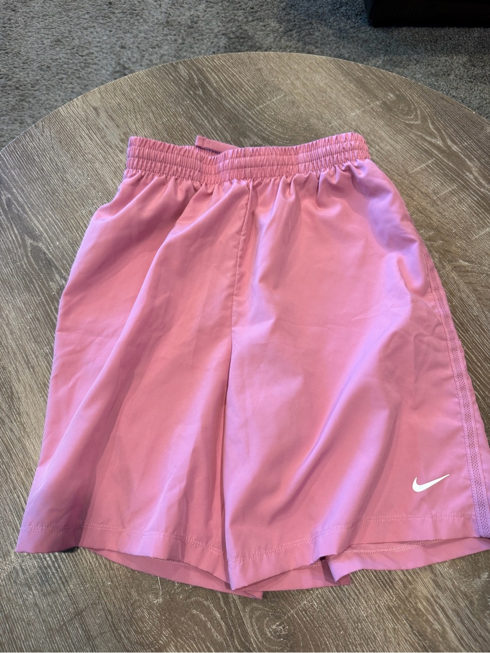 Nike Boy’s Pink Performance Shorts with White Swoosh